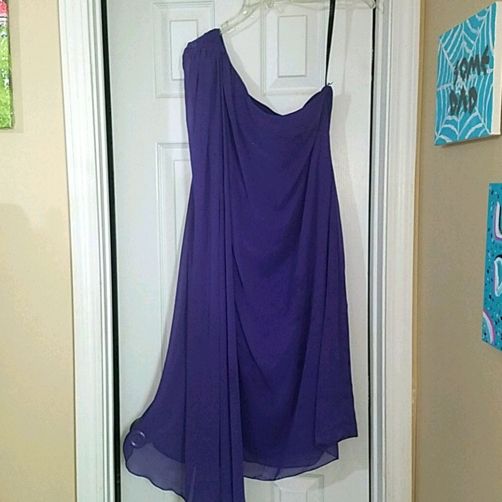 Purple Social Bridesmaids Polyester Dress| One Shoulder Dress| Stylish Formal